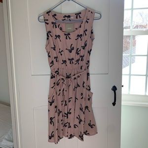 NWT 159 MA pink dress with black bows and pockets